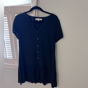 Black, Loft, babydoll button up dress